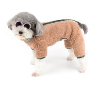 Zunea Combinaison en polaire pelucheuse pour chien de petite taille, pyjama à fermeture éclair, vêtement d'hiver avec anneau en D, doux et chaud, vêtements pour animaux de compagnie, tenue pour