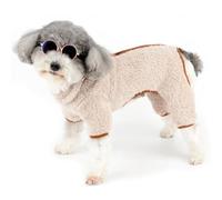 Zunea Combinaison en polaire pelucheuse pour chien de petite taille, pyjama à fermeture éclair, vêtement d'hiver avec anneau en D, doux et chaud, vêtements pour animaux de compagnie, vêtements pour