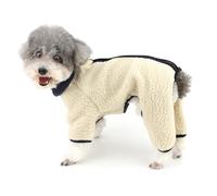 Zunea Combinaison en polaire pour chien de petite taille, fermeture éclair, pull d'hiver chaud pour chiot, tenue avec anneau en D à 4 pattes, pyjama doux pour temps froid, barboteuse, chihuahua