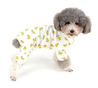 Zunea Combinaison Pyjama pour Petit Chien Adorable Salopette Donut Banane Souris Canard Football Motif Canard Vêtements Unisexe Quatre Jambes Coton Vêtements de Couchage pour Animaux Chats Chiots