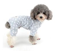 Zunea Combinaison Pyjama pour Petit Chien Motif Marguerites et Fleurs adorables Coton Salopette Pjs Chiot Vêtements de Couchage avec Pantalon Chien Chat 4 Jambes Pyjama pour Toutes Les Saisons