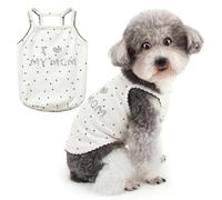 Zunea Débardeur pour petits chiens - Débardeur mignon pour chiot avec imprimé étoiles - Vêtement d'été léger pour animal domestique - T-shirt pour chihuahua, yorkshire, blanc, taille XL