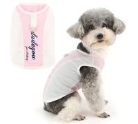 Zunea Gilet d'été pour chien de petite taille avec anneau pour laisse, vêtement doux et respirant pour chihuahua, taille XS/S, style sportif, t-shirt basique extensible, vêtement pour chien caniche