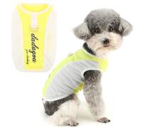 Zunea Gilet d'été pour chien de petite taille avec anneau pour laisse, vêtement doux et respirant pour chihuahua, taille XS/S, style sportif, t-shirt basique extensible, vêtement pour chien caniche