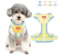 Zunea Harnais anti-traction pour chiens de très petite et petite taille - Harnais réglable avec anneau en D - Doux et respirant - Doublure en maille - Pour chat, chien, yorkshire, jaune, taille XS