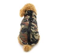 Zunea Harnais souple rembourré avec fermeture éclair pour chiot Vert camouflage Taille M