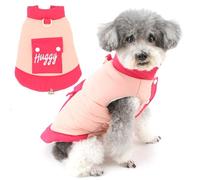 Zunea Joli manteau pour chiot de petite taille - Épais - Chaud - Doublure en polaire - Avec anneau de laisse - Veste pour temps froid - Vêtement d'extérieur pour animal domestique - Rose, taille M