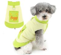 Zunea Joli manteau pour chiot pour petits chiens - Veste d'hiver épaisse et chaude avec doublure en polaire - Avec anneau de laisse - Pour temps froid - Vert - Taille XL