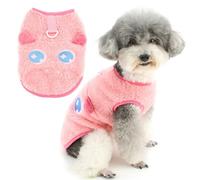 Zunea Joli pull d'hiver chaud en polaire avec anneau pour laisse - Pull doux pour temps froid - Pour chihuahua - Rose - Taille XL