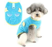 Zunea Joli pull d'hiver chaud en polaire avec anneau pour laisse - Pull doux pour temps froid pour chihuahua - Bleu, taille L