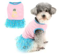 Zunea Jolies robes fruitées pour chiens de très petite et petite taille, jupe en dentelle à pois, robe d'été pour chiot, robe de princesse douce et respirante, robe bain-de-soleil pull, vêtements pour