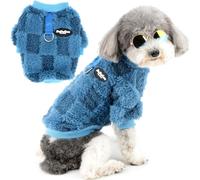 Zunea Manteau d'hiver en polaire sherpa pelucheux avec anneau pour laisse - Doux et chaud - Pour chiot - Pour temps froid - Pour animaux domestiques domestiques comme chihuahua, chien, chien, taille S