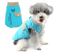 Zunea Manteau imperméable de style sport pour chiens de petite taille, habit d'hiver chaud pour chiot et chiot, gilet de neige doublé en polaire avec anneau de laisse, couleur vive, manteau