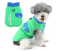 Zunea Manteau imperméable de style sportif pour chiens de petite taille, habit d'hiver chaud pour chiot et chiot, gilet de neige doublé en polaire avec anneau de laisse, couleur vive, manteau