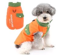 Zunea Manteau imperméable de style sportif pour chiens de petite taille, habit d'hiver chaud pour chiot et chiot, gilet de neige doublé en polaire avec anneau de laisse, couleur vive, manteau