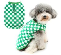 Zunea Pull à carreaux pour chien de petite taille - Manteau d'hiver en polaire chaude avec anneau en D - Pour chihuahua, yorkshire - Veste pour temps froid - Taille XS/S - Vert - Taille M