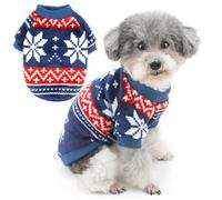 Zunea Pull de Noël pour chien de petite taille - Pull en polaire douce et chaude pour chiot - Vêtement de festival de Noël - Flocon de neige et renne - Vêtements pour animaux de compagnie par temps