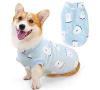 Zunea Pull en flanelle pour chien de petite et moyenne taille - Veste d'hiver en polaire pelucheuse pour chiot - Doux et chaud - Pour temps froid - Bleu - Taille XL