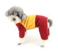 Zunea Pull en polaire patchwork pour chiens de petite taille, pyjama avec anneau pour laisse, doux et chaud pour l'hiver et l'automne, vêtement pour temps froid, vêtement pour chihuahua, vêtements