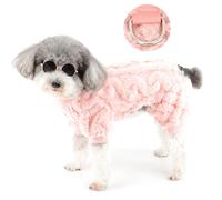 Zunea Pull en polaire pelucheuse pour chiens de petite taille, pull d'hiver pyjama avec anneau en D, vêtements doux et chauds pour chiots, vêtements pyjama, pulls XS/S taille pour animal domestique