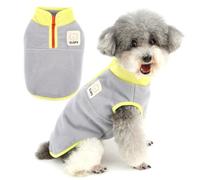 Zunea Pull en polaire pour chien de petite taille avec fermeture éclair à col roulé - Veste d'hiver douce et chaude pour temps froid - Pour chihuahua, yorkshire, gris, taille XS
