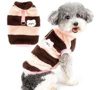 Zunea Pull en Polaire pour Petit Chien Chat avec Anneau en D Pelucheuse Doux et Chaud Veste Manteau d'hiver pour Chiot Vêtements pour Temps Froid pour Animal Domestique Chihuahua Yorkie Vinrouge XL