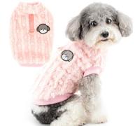 Zunea Pull en Polaire Sherpa pour Chien de Petite Taille Doux Manteau d'hiver Chaud Pull-Overs et Pelucheux avec Anneau en D pour Chiot Chien/Chat Veste Vetement pour Chihuahua Yorkshire Rose M