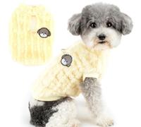 Zunea Pull en Polaire Sherpa pour Chien de Petite Taille Doux Manteau d'hiver Chaud Pull-Overs et Pelucheux avec Anneau en D pour Chiot Chien/Chat Veste Vetement pour Chihuahua Yorkshire Jaune S