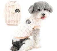 Zunea Pull en Polaire Sherpa pour Chien de Petite Taille Doux Manteau d'hiver Chaud Pull-Overs et Pelucheux avec Anneau en D pour Chiot Chien/Chat Veste Vetement pour Chihuahua Yorkshire Kaki M