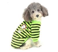 ZUNEA Pull-Overs pour Petit Chien en Polaire Super Doux à Rayures Manteaux d'hiver pour Pet Chat Chiot VêTements Chauds Noel Costume Chihuahua Sweat Pull Jaune XL