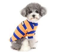 ZUNEA Pull-Overs pour Petit Chien Manteau d'hiver en Coton Doux Rayé Chaud Chiot Chat Veste Vêtements pour Animaux Chihuahua Yorkshire Orange S
