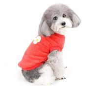 Zunea Pull-Overs pour Petit Chien Manteaux d'hiver en Polaire Chaude pour Chiot Chat Vêtement en Velours Doux et Confortable Animal Domestique Vêtements de Noël pour Chihuahua Rouge M