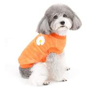 Zunea Pull-Overs pour Petit Chien Manteaux d'hiver en Polaire Chaude pour Chiot Chat Vêtement en Velours Doux et Confortable Animal Domestique Vêtements de Noël pour Chihuahua Orange M