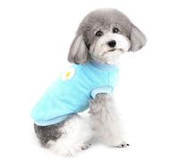 Zunea Pull-Overs pour Petit Chien Manteaux d'hiver en Polaire Chaude pour Chiot Chat Vêtement en Velours Doux et Confortable Animal Domestique Vêtements de Noël pour Chihuahua Bleu S
