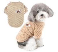 ZUNEA Pull pour Petit Chien/Chat Polaire Manteaux d'hiver Chaud Pull-Overs Animal de Compagnie Jumper Chiot Veste Chemise Sweat Vetement Chihuahua Yorkshire Marron M