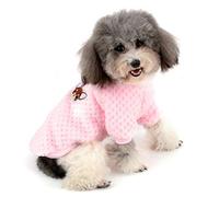 ZUNEA Pull pour Petit Chien/Chat Polaire Manteaux d'hiver Chaud Pull-Overs Animal de Compagnie Jumper Chiot Veste Chemise Sweat Vetement Chihuahua Yorkshire Rose XL