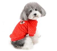 ZUNEA Pull pour Petit Chien/Chat Polaire Manteaux d'hiver Chaud Pull-Overs Animal de Compagnie Jumper Chiot Veste Chemise Sweat Vetement Chihuahua Yorkshire Rouge XL