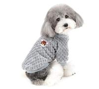 ZUNEA Pull pour Petit Chien/Chat Polaire Manteaux d'hiver Chaud Pull-Overs Animal de Compagnie Jumper Chiot Veste Chemise Sweat Vetement Chihuahua Yorkshire Gris XXL