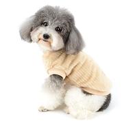 Zunea Pull pour Petit Chien Chaud en Polaire d'hiver Manteau Super Doux Chiot Chat Pull-Overs Veste Vêtement Chihuahua Yorkshire Sweat Chemise Vêtement Jumper pour Temps Froid Beige M