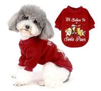 Zunea Pull pour Petit Chien Chaud Noël Vêtements Manteau Hiver Noël Pull-Overs pour Temps Froid Sweat en Coton pour Chiot Chat Chihuahua Rouge L