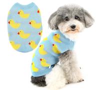 Zunea Pull tricoté pour chien de petite taille en forme de canard mignon, manteau doux et chaud pour chiot, pull en tricot pour temps froid, veste pour animal de compagnie, chihuahua, yorkshire, bleu,