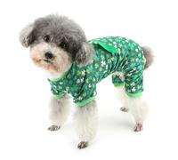Zunea Pyjama à 4 pattes pour petits chiens de taille XS/S, motif trèfle vert, taille L, vert foncé