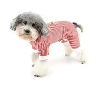 Zunea Pyjama à rayures pour chiens de petite taille XS/S - Vêtements pour chihuahua, yorkshire, rouge, taille XXL