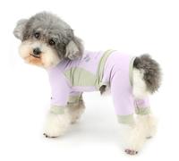 Zunea Pyjama d'été cool pour petits chiens - Vêtements pour chiots - Combinaison avec anneau en D - Pyjama doux et respirant - Vêtement de couchage pour animaux de compagnie - Vêtement pour chihuahua