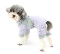 Zunea Pyjama d'été pour chien de petite taille en maille douce et respirante avec anneau pour laisse, vêtements pour chihuahua, yorkshire, taille XS/S, violet XL