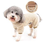 Zunea Pyjama d'hiver pour Petite Chien Chiot Manteaux Combinaison en Polaire Chaude et Pelucheuse Vêtement à 4 Pattes Pull Douce Pyjama pour Animal de Compagnie Chihuahua Yorkie Chat Marron XXL