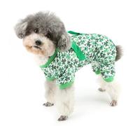 Zunea Pyjama doux à 4 pattes pour la Saint-Patrick pour chiens de taille XS/S, motif trèfle vert, taille M, vert