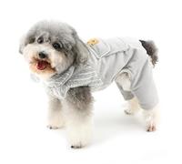 Zunea Pyjama pour chien de très petite et petite taille - Pull d'hiver chaud doublé en polaire avec anneau en D - Tenue douce et pelucheuse pour temps froid avec poche - Vêtements épais pour animal