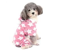 Zunea Pyjama pour Petit Chien Manteau d'hiver Chaud Sweats à Capuche pour Chiot Chat Polaire Combinaison Vêtements pour Animal Domestique Chihuahua Chaton Rose XL
