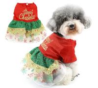 Zunea Robes de Noël pour petit chien - Robe de princesse pour chiot - Jupe de Noël Bling Bling Bling - Flocon de neige - Vêtements de vacances de Nouvel An - Taille XS/S - Vêtements pour animaux de